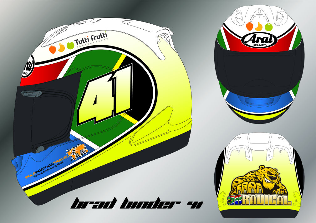 Brad Binder's Arai Helmet design